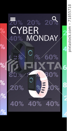 digital smart watches cyber monday online sale poster advertising flyer holiday shopping promotion banner 71855718