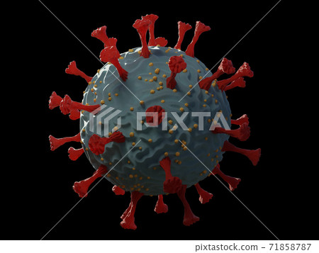 COVID-19 Coronavirus 3d render 2019-nCov. SARS-CoV-2. isolated on dark background COVID-19 Coronavirus 3d render 2019-nCov. SARS-CoV-2. isolated on dark background 71858787