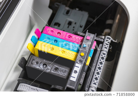 An ink cartridge or inkjet cartridge is a component of an inkjet printer that contains the ink four color An ink cartridge or inkjet cartridge is a component of an inkjet printer that contains the ink four color 71858800