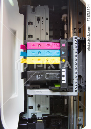 An ink cartridge or inkjet cartridge is a component of an inkjet printer that contains the ink four color An ink cartridge or inkjet cartridge is a component of an inkjet printer that contains the ink four color 71858804