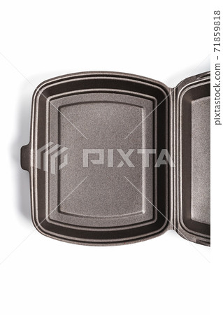 Lunch box disposable, black for food delivery service on a white background. 71859818