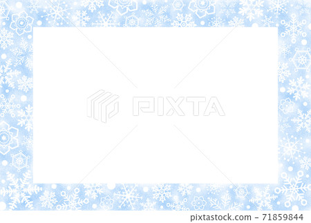 Japanese paper-style frame studded with snowflakes, light blue postcard size Japanese paper-style frame studded with snowflakes, light blue postcard size 71859844