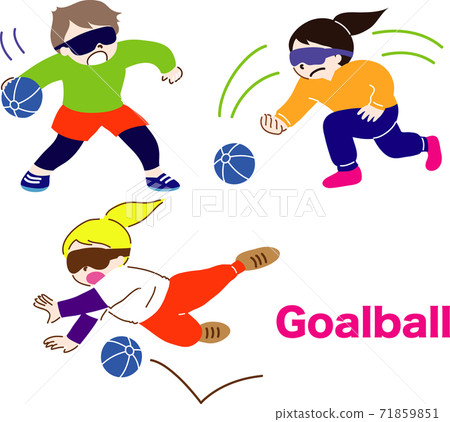 Goalball That Blindfolds And Plays With The Stock Illustration