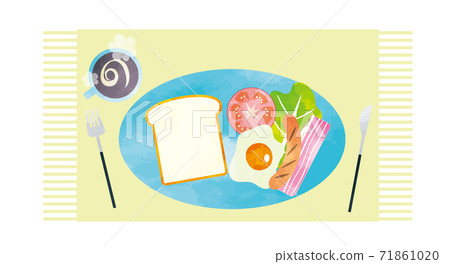 Western-style breakfast morning set toast 71861020