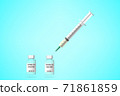 Covid-19 vaccine 2 doses with syringe 3D vector illustration 71861859