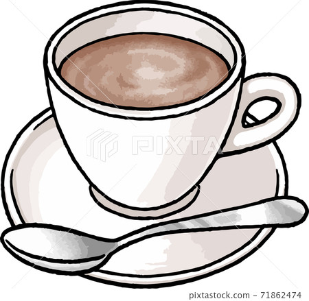 [Hand-painted drink vector illustration] Illustration of hot cocoa No steam 71862474