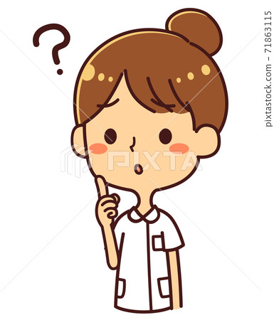 Nurse nurse female upper body question? - Stock Illustration [71863115 ...