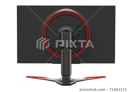 Backlit of back side of professional display for gamers and designers isolated Backlit of back side of professional display for gamers and designers isolated 71863215