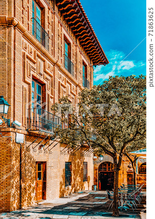 Typical landscapes and authentic Catalan cozy streets in cities of  Spain.Catalonia. 71863625