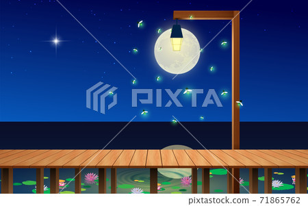 landscape of wooden bridge on the lagoon in the full moon night landscape of wooden bridge on the lagoon in the full moon night 71865762