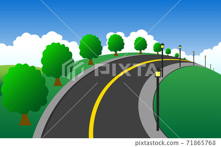 landscape of road on the mountain in day time 71865768