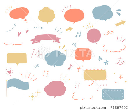 手寫氣球一套/插圖/繪畫/簡單/箭頭/塗鴉/框架/框架 71867492