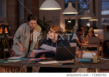 Students studying at the table 71868784