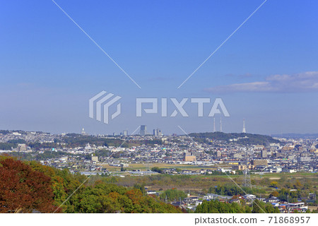 Sendai city distant view, looking north from Nachigaoka housing complex Sendai city distant view, looking north from Nachigaoka housing complex 71868957