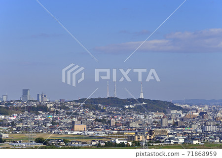 Sendai city distant view, looking north from Nachigaoka housing complex Sendai city distant view, looking north from Nachigaoka housing complex 71868959