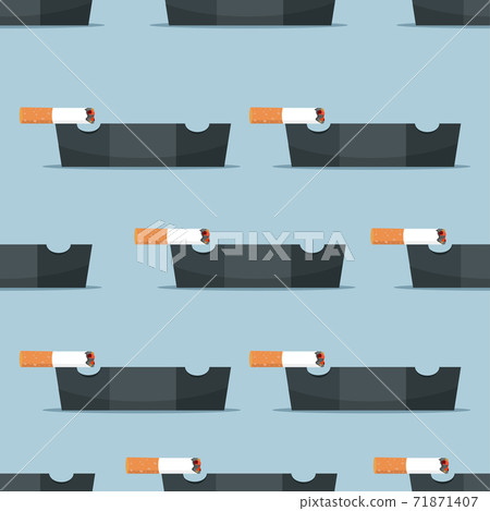 Cigarettes ceramic ashtray seamless pattern Cigarettes ceramic ashtray seamless pattern 71871407