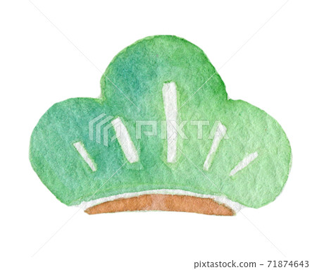 New Year's lucky charm watercolor illustration New Year's card material 71874643