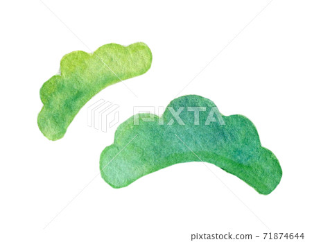 New Year's lucky charm watercolor illustration New Year's card material 71874644