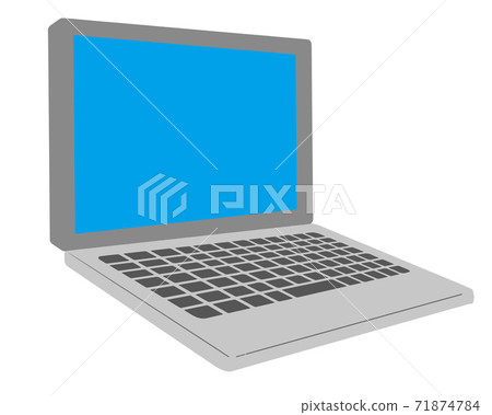 Laptop with light blue screen Laptop with light blue screen 71874784