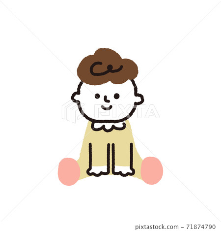 Baby sitting with a smile Baby sitting with a smile 71874790