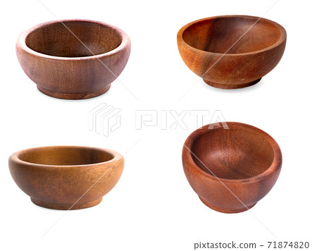 Wooden bowl isolated on white background Wooden bowl isolated on white background 71874820