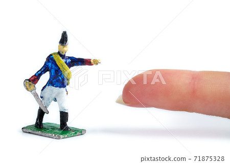 Shot of metal soldier's figurine on the white background Shot of metal soldier's figurine on the white background 71875328