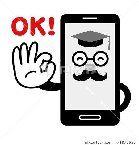 智能手機的擬人化特徵(智能手機博士的OK標誌) 智能手機的擬人化特徵(智能手機博士的OK標誌) 71875653