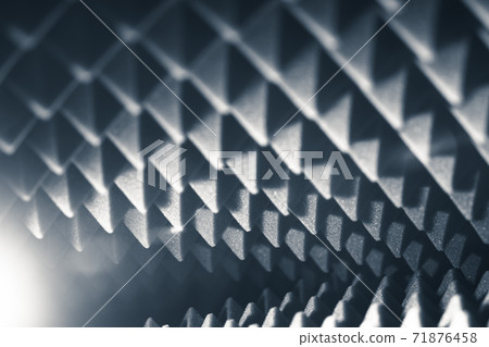 acoustic foam pyramid abstract background with glow light 71876458