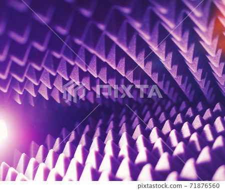 acoustic foam pyramid abstract background with glow light 71876560