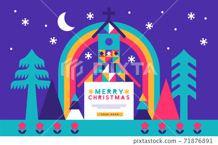 Merry Christmas neon folk church web template Merry Christmas neon folk church web template 71876891