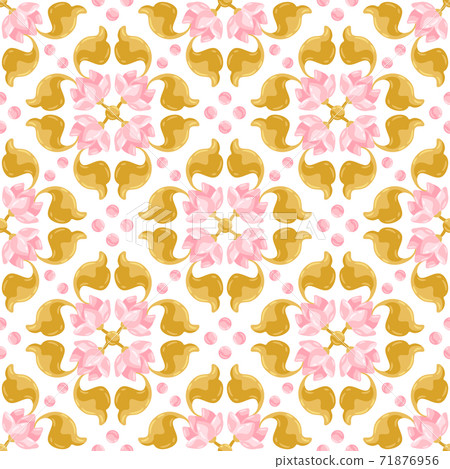 Ceramic tile pattern with lotus. Ceramic tile pattern with lotus. 71876956