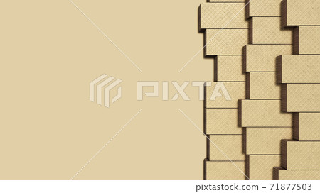 Four rectangle shape wafer biscuits 3d render on color background 71877503