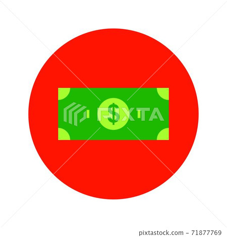Flat Banknote Circle Icon 71877769