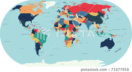 World political vector detailed map World political vector detailed map 71877958