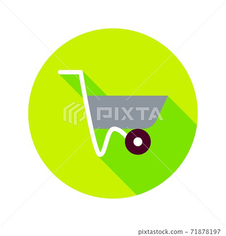 Flat Wheelbarrow Circle Icon Flat Wheelbarrow Circle Icon 71878197