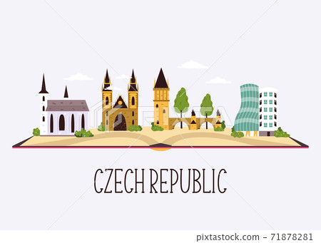 Skyline with famous buildings and landmarks of Czech Republic Skyline with famous buildings and landmarks of Czech Republic 71878281