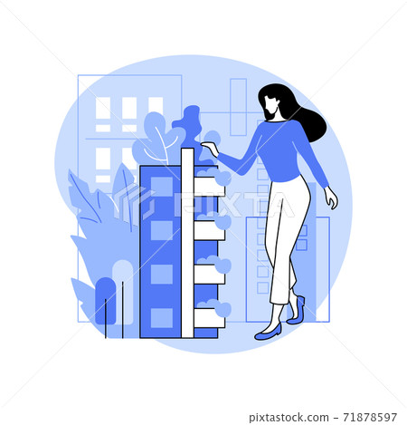 Vertical green city abstract concept vector illustration. 71878597