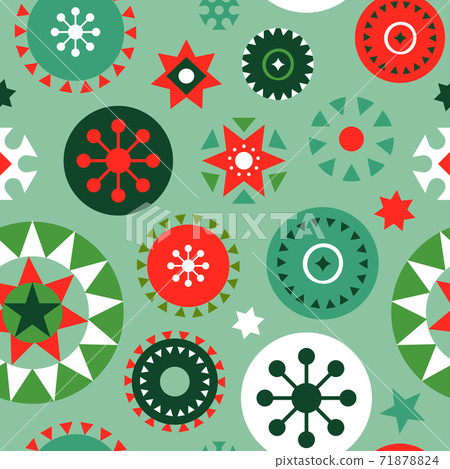 Christmas folk geometric ornament seamless pattern Christmas folk geometric ornament seamless pattern 71878824