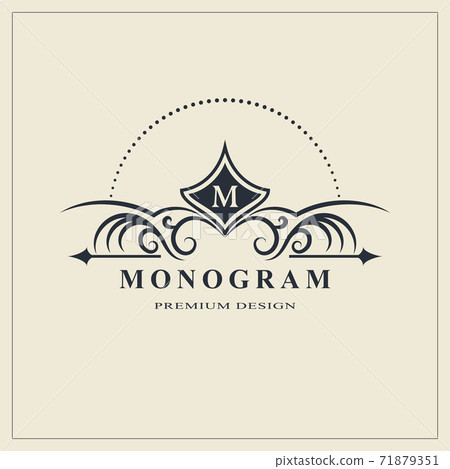 Elegant monogram letter m logo design template Vector Image