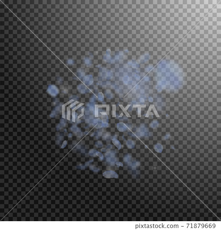 Light blue flower petals falling down. Divine roma 71879669