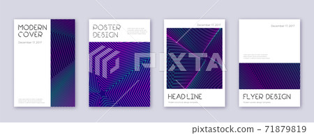Minimal brochure design template set. Neon abstrac Minimal brochure design template set. Neon abstrac 71879819