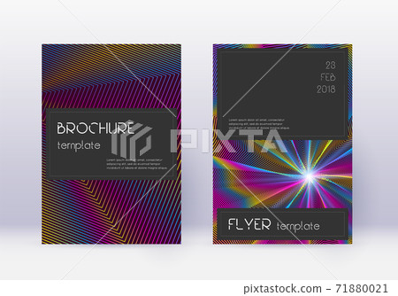 Black cover design template set. Rainbow abstract Black cover design template set. Rainbow abstract 71880021