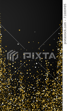 Gold triangles luxury sparkling confetti. Scattere 71880495