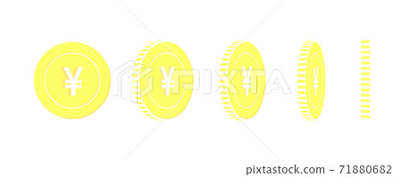 Chinese yuan rotating coins set, animation ready. - Stock Illustration ...