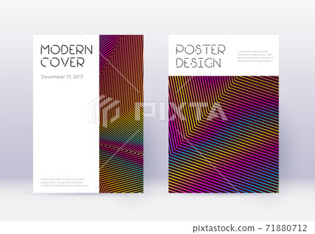 Minimal cover design template set. Rainbow abstrac Minimal cover design template set. Rainbow abstrac 71880712