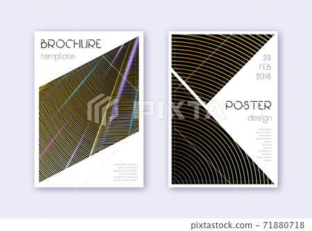 Triangle cover design template set. Gold abstract Triangle cover design template set. Gold abstract 71880718