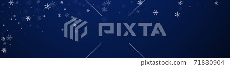 Sparse snowfall Christmas background. Subtle flyin 71880904