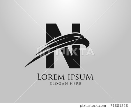 Initial N Letter Eagle Logo Icon with Creative Eagle Head Vector Illustration Design. Initial N Letter Eagle Logo Icon with Creative Eagle Head Vector Illustration Design. 71881228