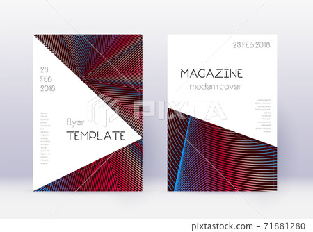 Triangle cover design template set. Red abstract l Triangle cover design template set. Red abstract l 71881280