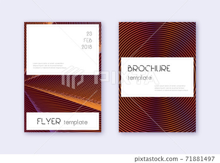 Stylish cover design template set. Orange abstract 71881497